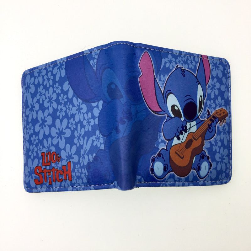 Cute Cartoon Stitch Short Anime Blue Long Coin Purses