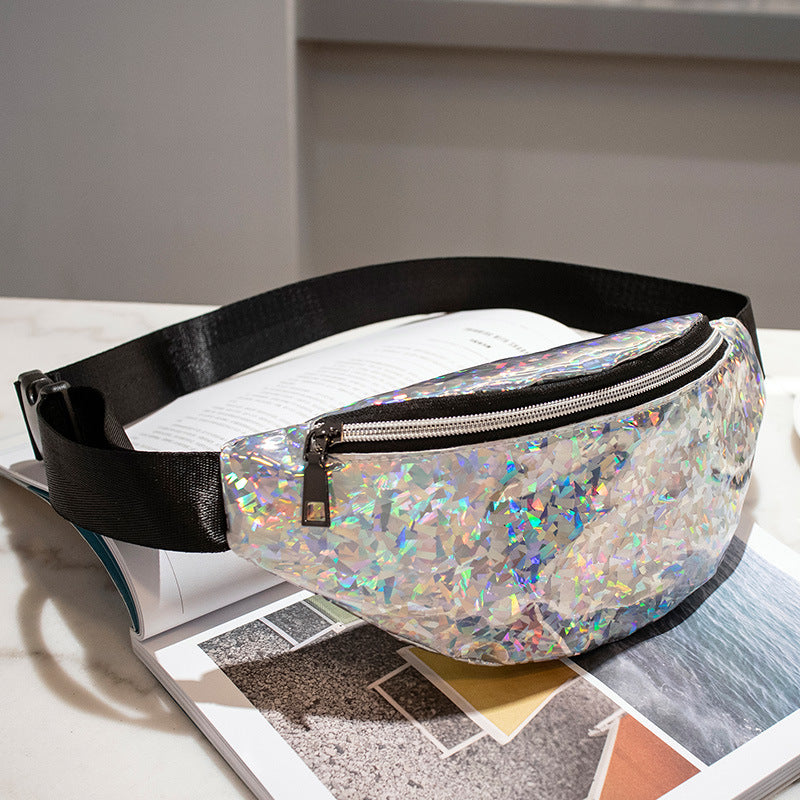 Women's & Men's Simple Personality Sequin Glass Broken Trendy Waist Packs