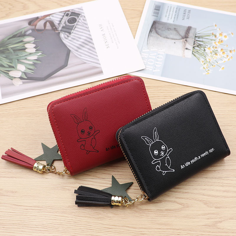 Women's Color Cute Style Zipper Korean Simple Purses