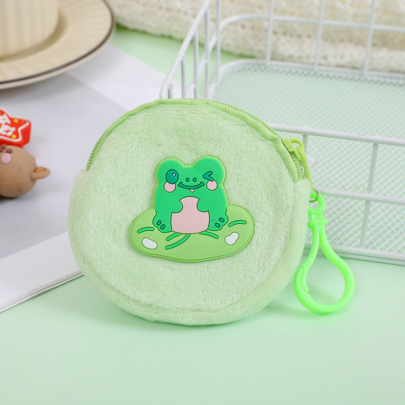 Cartoon Cute Plush Zipper Round Portable Children's Coin Purse