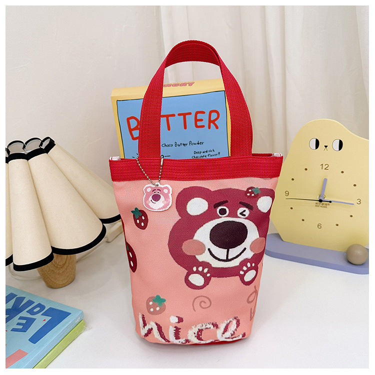 Children's Anime Bucket Portable Canvas Korean Style Children's Shoulder Bags