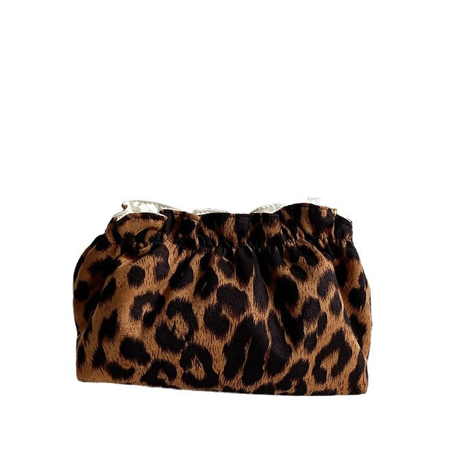 Women's Portable Advanced Korean Style Leopard Print Cosmetic Bags