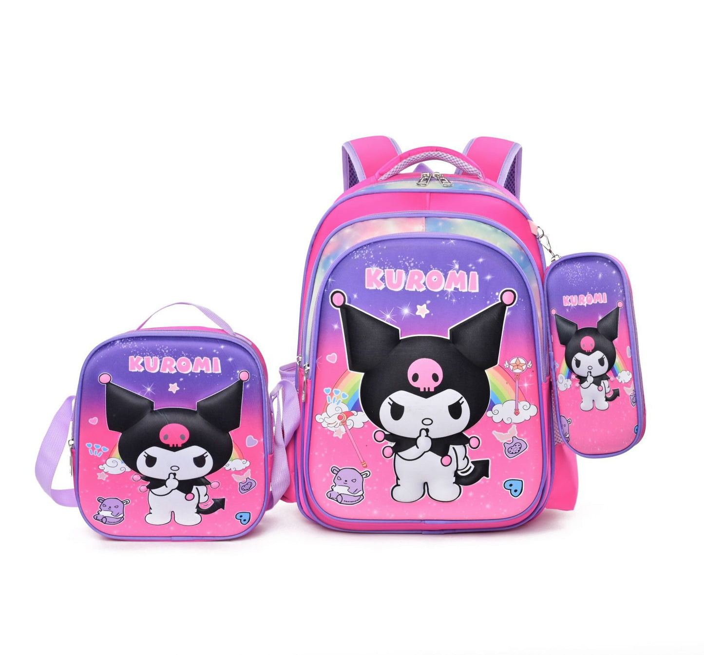 Children's With Light Cartoon Six-wheel Two-wheel Ladder Elementary School Students' Schoolbags