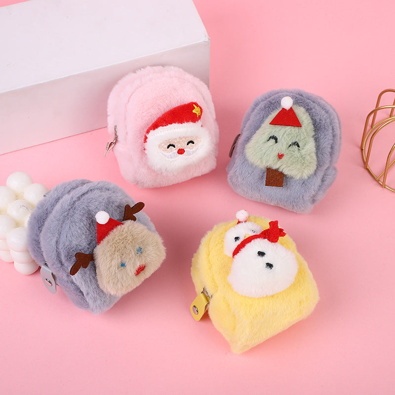 Korean Girly Christmas Mini Cartoon Plush Coin Purses