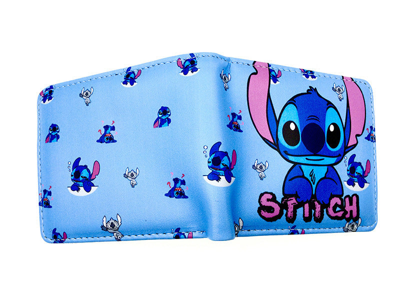 Cute Cartoon Stitch Short Blue Long Ladies Wallets