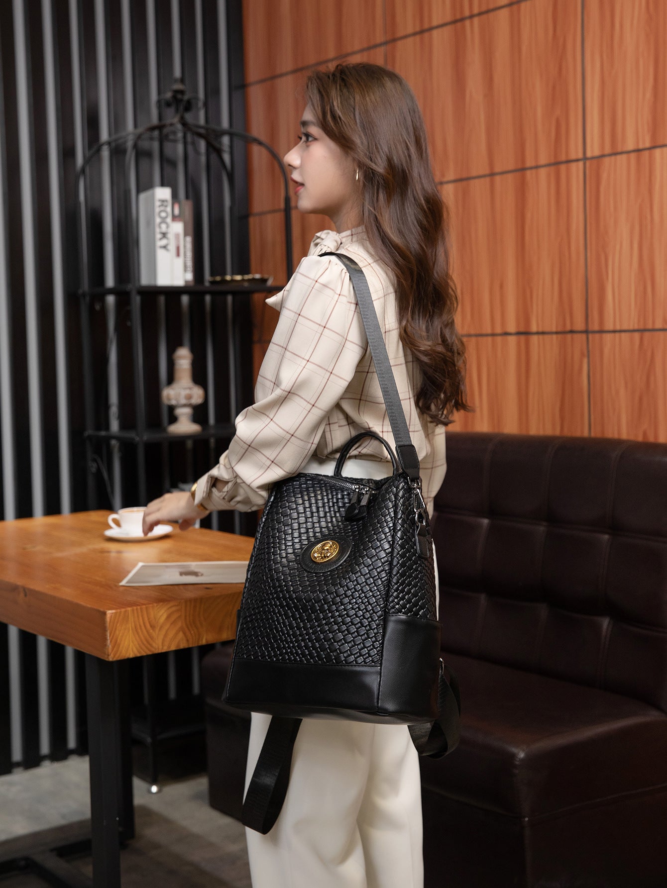 Women's Multifunctional Retro Fashion Plaid One Large Backpacks