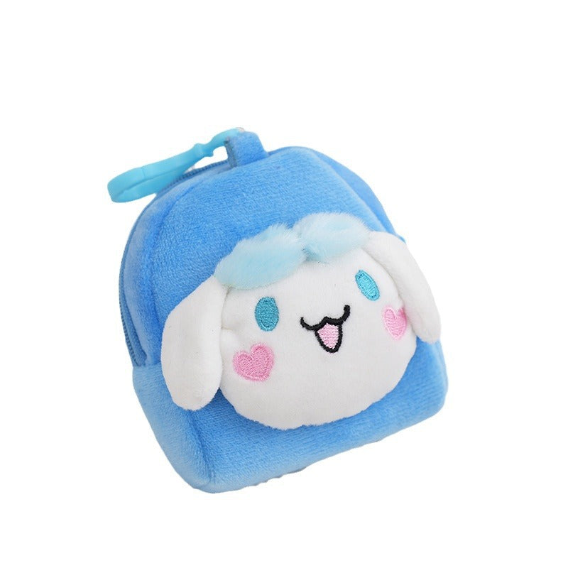 Peluche de dessin animé pour le stockage de collations à fermeture éclair, sacs à bandoulière pour enfants