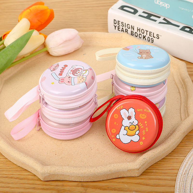 Mini Cartoon Zipper Usb Cable Storage Coin Purses