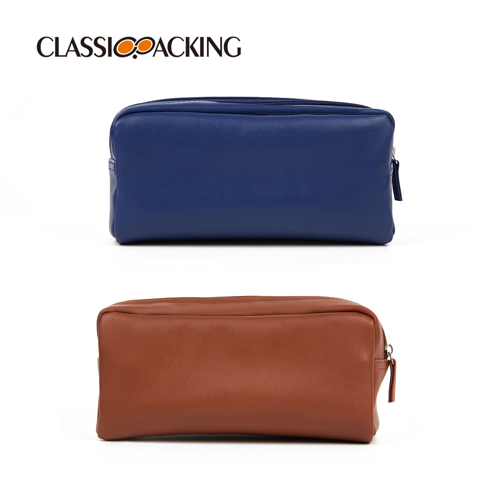 Women's & Men's & Solid Color Wash Leather Waterproof Cosmetics Cosmetic Bags