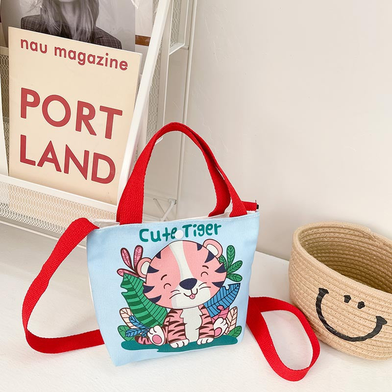 Children's Canvas Korean Cartoon Cute Printed Boys Children's Shoulder Bags