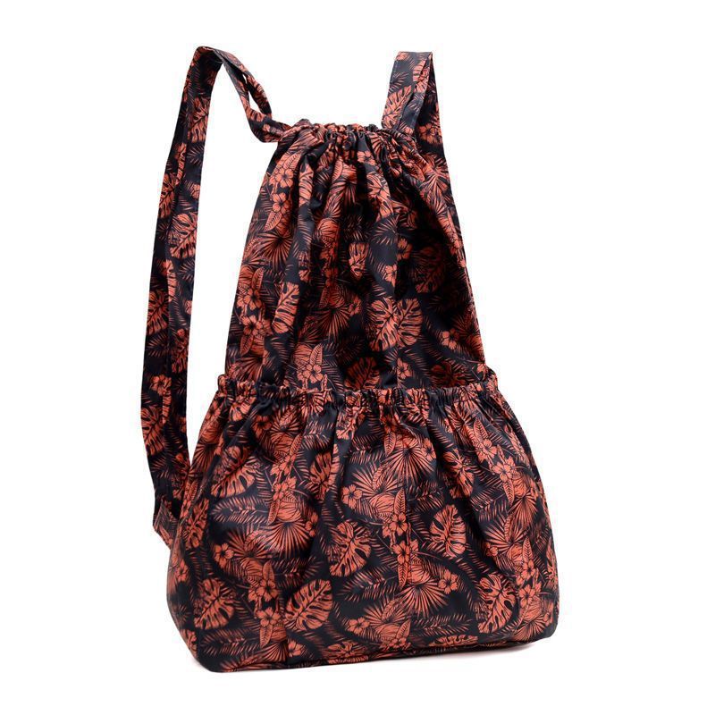 Women's Fashionable Simple Printed Drawstring Pocket Lightweight Backpacks