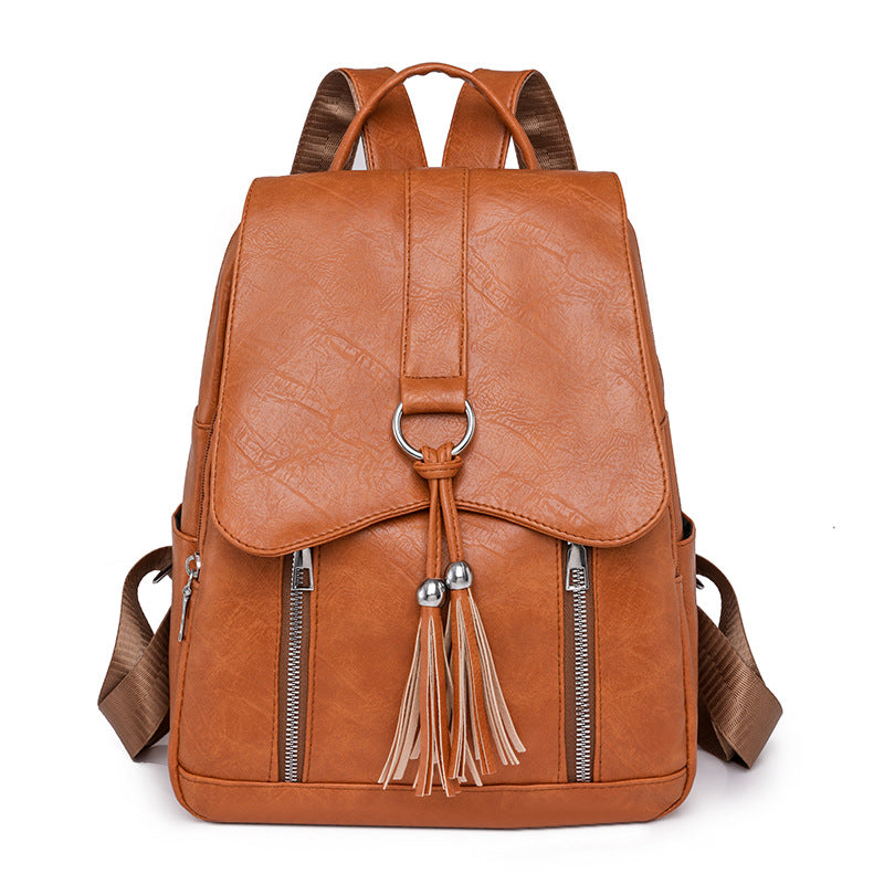 Textured Korean Fashion Female Versatile Large Backpacks