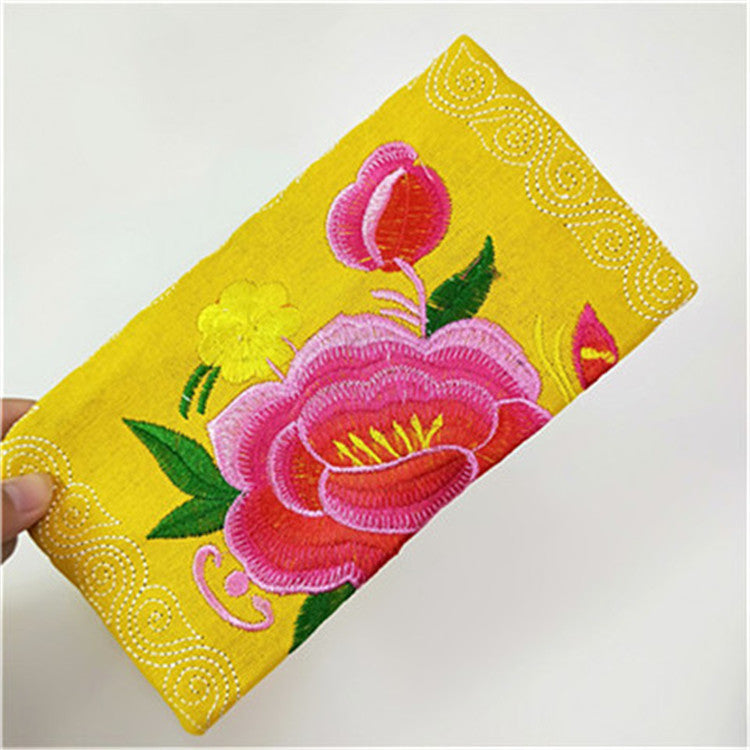 Women's Yunnan National Style Embroidered Soft Mobile Ladies Wallets