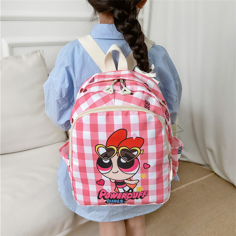 Children's Book Large Class Boys Plaid Printed Children's Backpacks