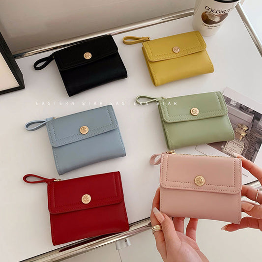 Women's Short Chic Folding Minimalist Credentials Purses