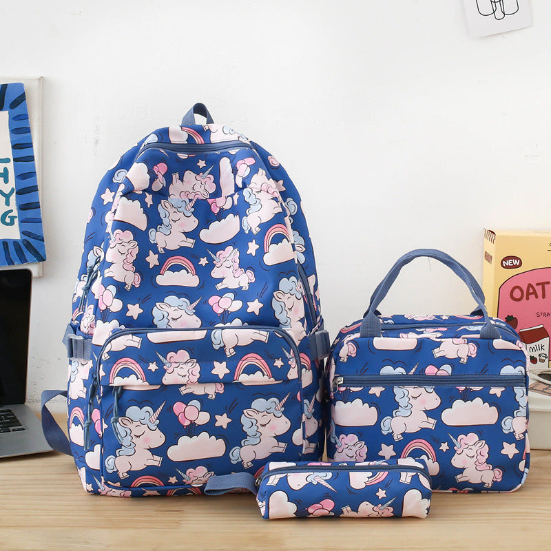 Cartoon Burden Reduction Large Capacity Three-piece Elementary School Students' Schoolbags