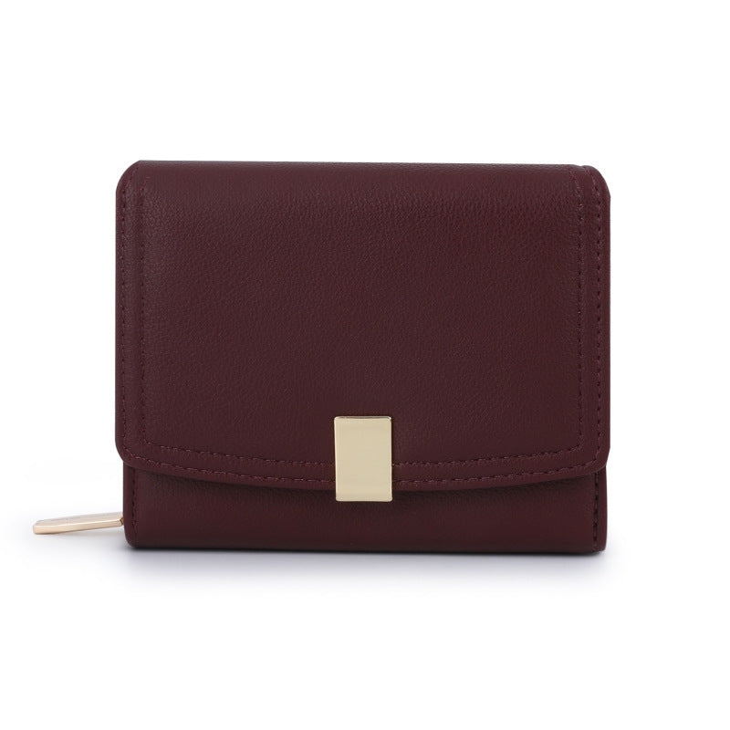 Pochette pour femmes, portefeuilles à fentes multiples, Style Niche solide pour dames