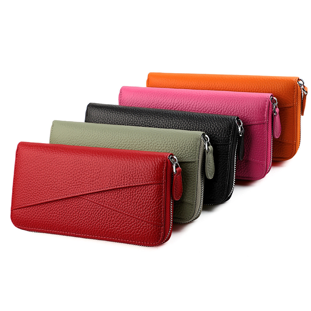 Women's Style Long Leather Swiping Cattlehide Hand Ladies Wallets