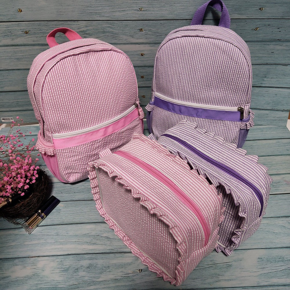 Glamorous Stylish Popular Lace Striped Seersucker Backpacks