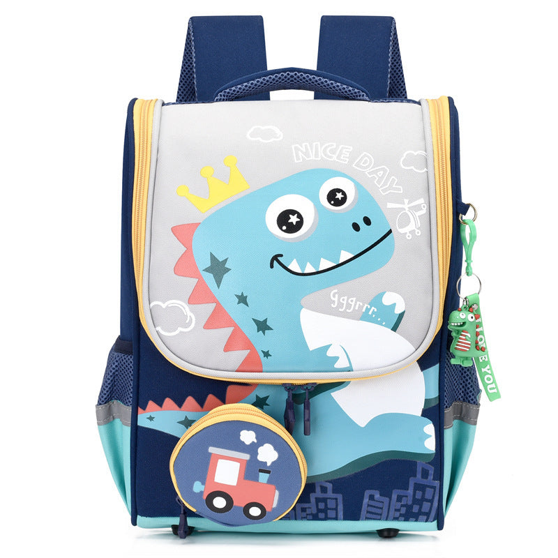 Children's Cute Cartoon Boys Contrast Color Large Backpacks