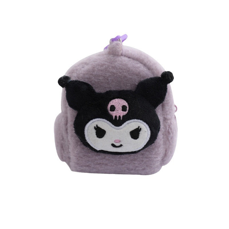 Girlish Plush Square Cute Purple Pig Dogs Cats Coin Purses