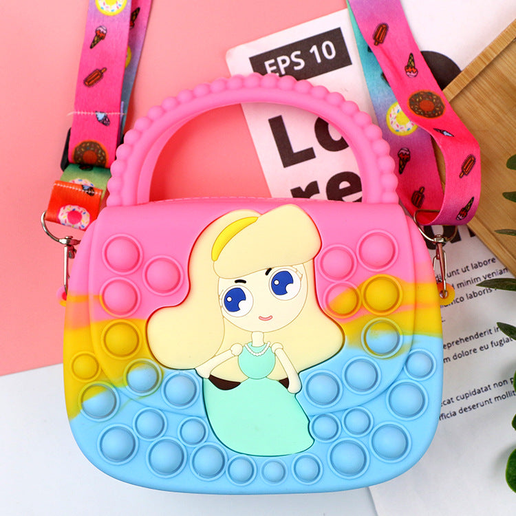 Killer Pioneer Cartoon Color Silicone Portable Double-sided Children's Coin Purse