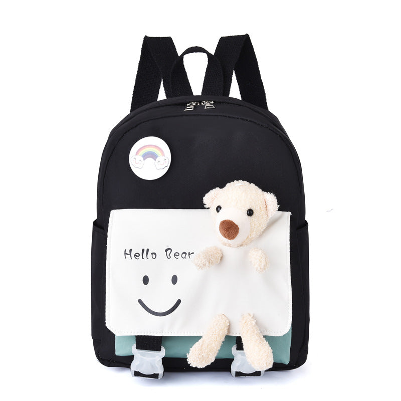 Children's Bear Doll Smiley Face Primary Simple Large Children's Backpacks