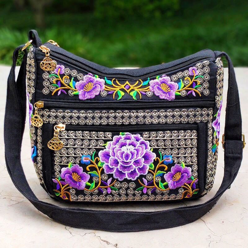 Women's Yunnan National Style Embroidered Full Embroidery Crossbody Bags