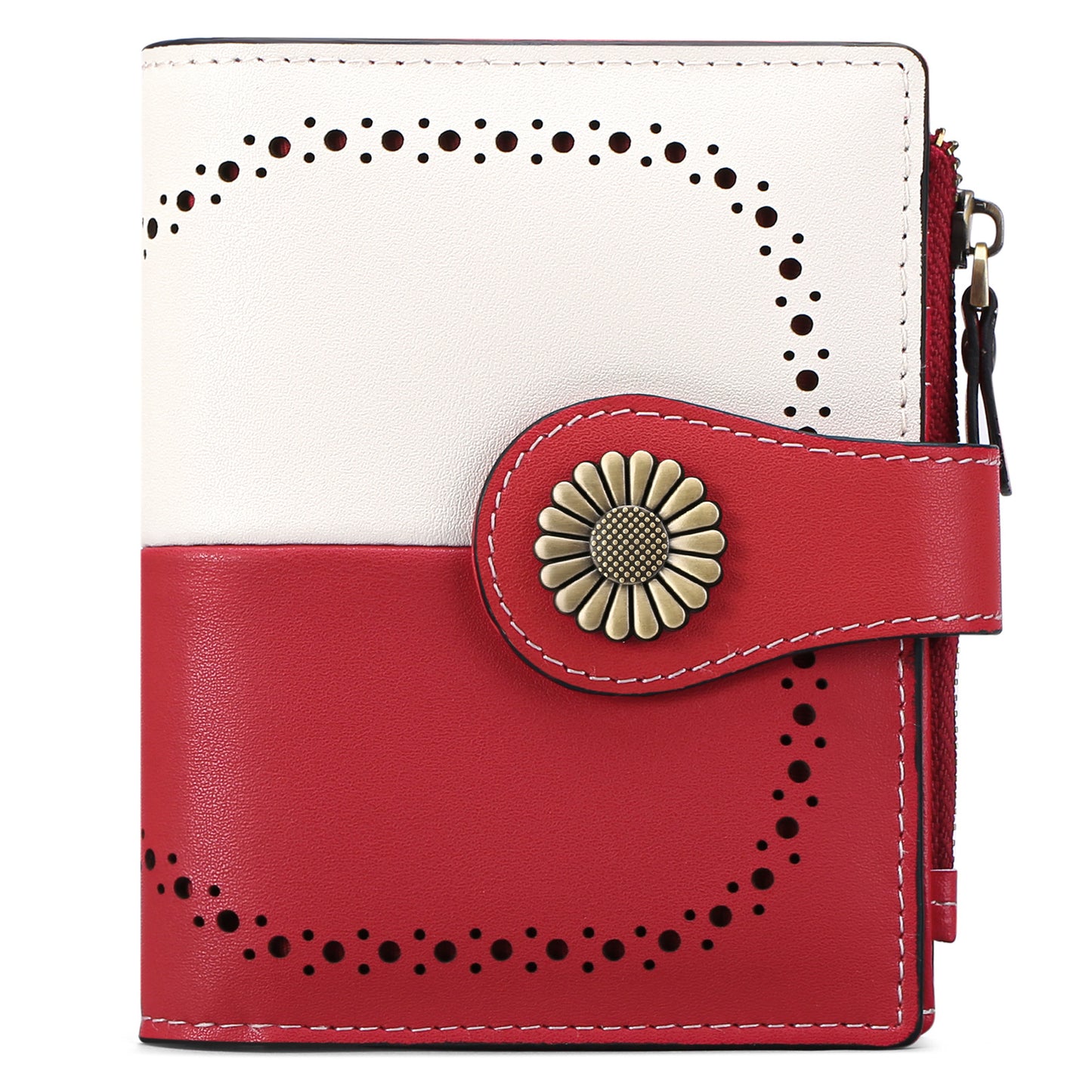 Women's Short Oil Wax Leather Zipper Ladies Wallets