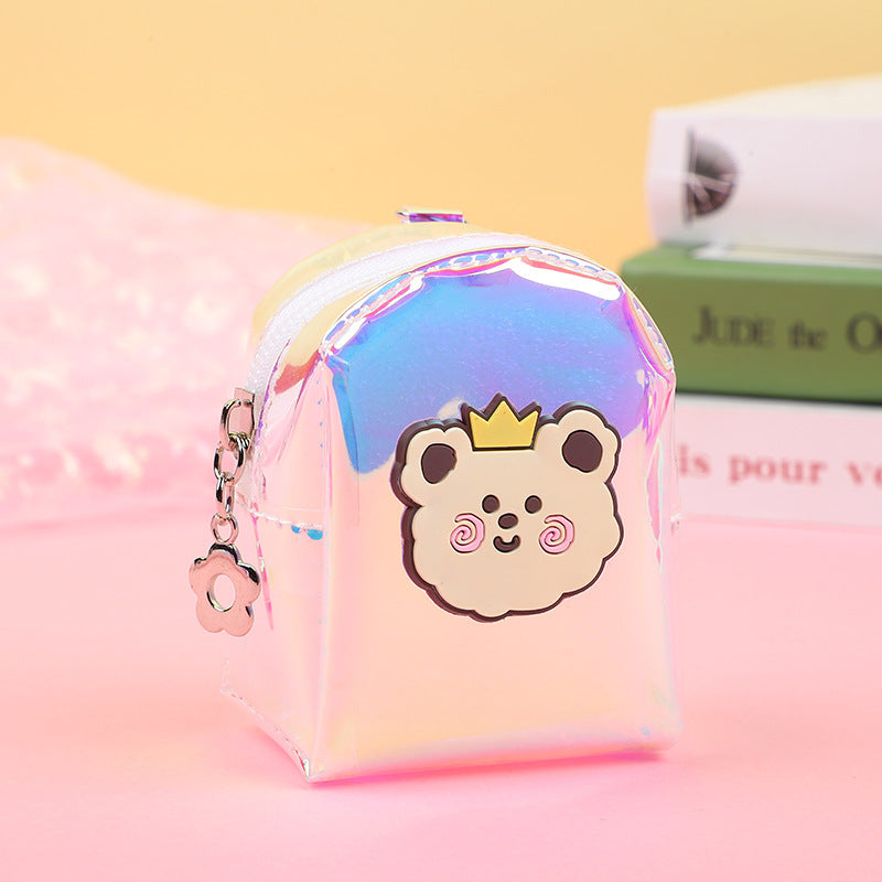 Strawberry Bear Transparent Portable Mini Cartoon Coin Purses