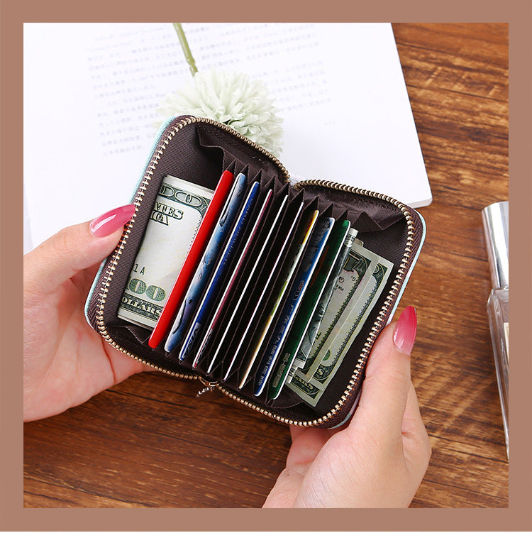 Organ Short Fan Expanding Credit Protective Card Holder