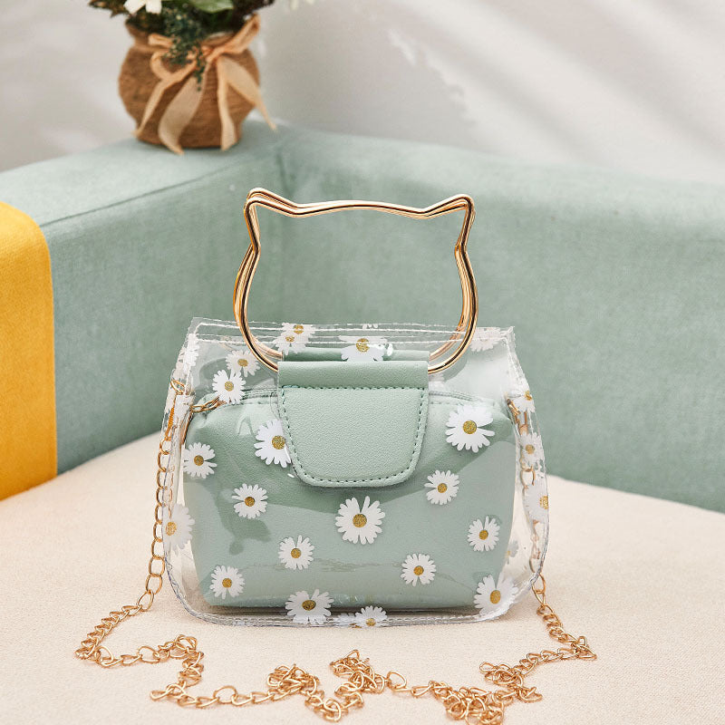 Women's Summer Autumn Korean Style Daisy Transparent Shoulder Bags