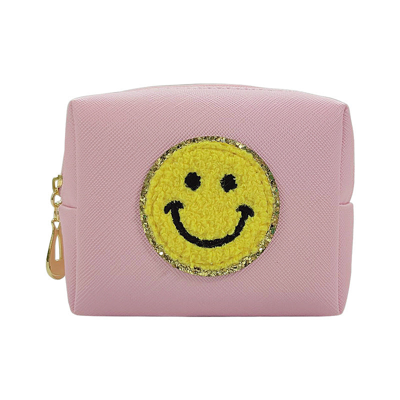 Fashion Towel Embroidered Smiley Face Mini Purses