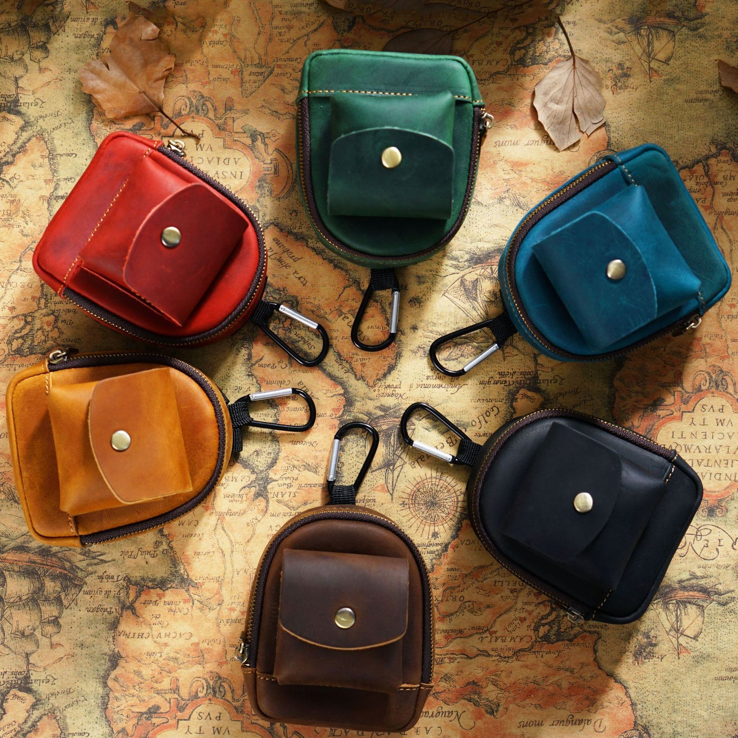 Portable Small Saddle Cowhide Buggy Zipper Coin Purses