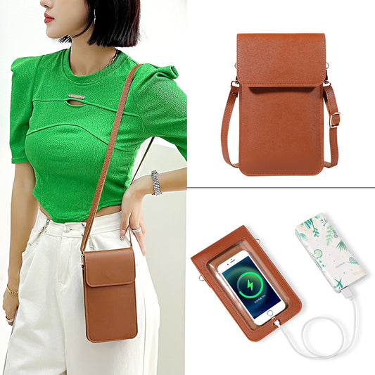 Women's Trendy Niche Mini Simple Solid Color Phone Bags