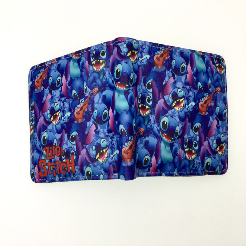 Cute Cartoon Stitch Short Anime Blue Long Coin Purses