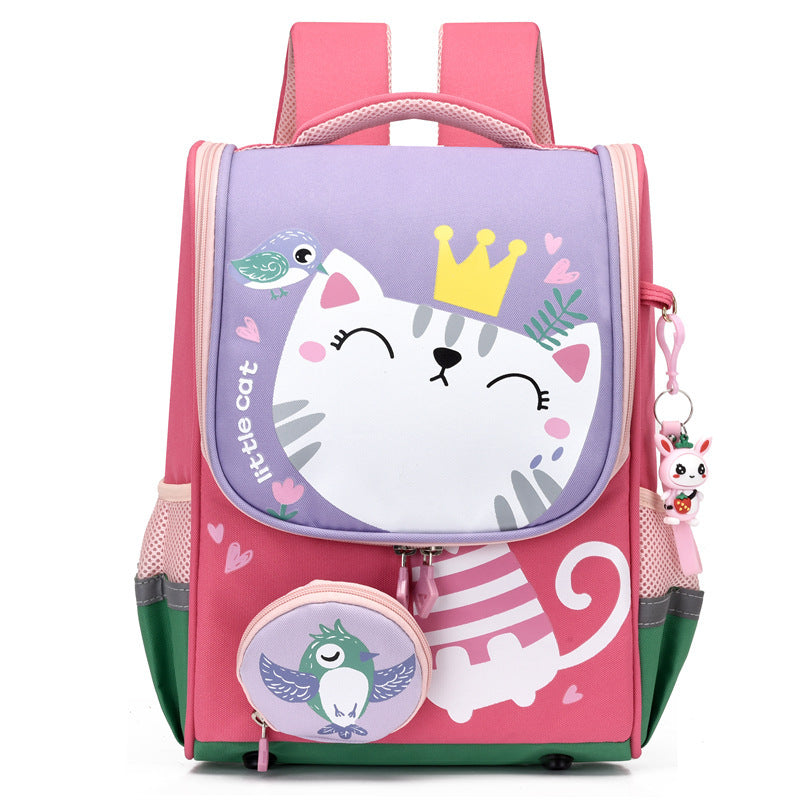 Children's Cute Cartoon Boys Contrast Color Large Backpacks