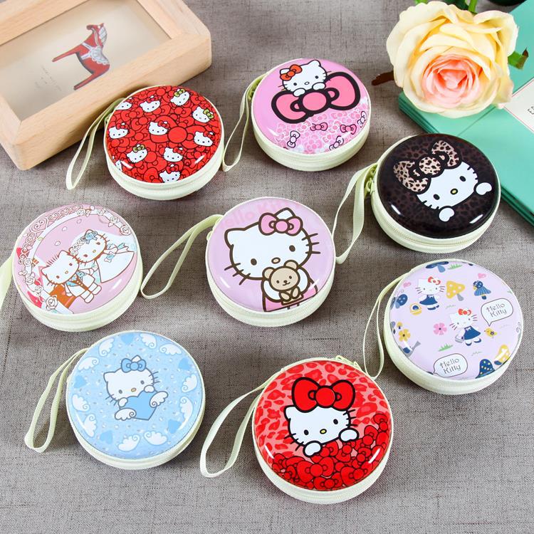 Children's Cartoon Animal Tinplate Zipper Round Earphone Children's Coin Purse