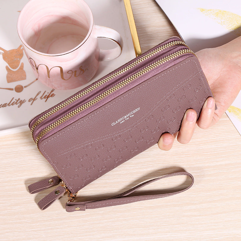 Long Double Layer Zipper Large Capacity Korean Ladies Wallets