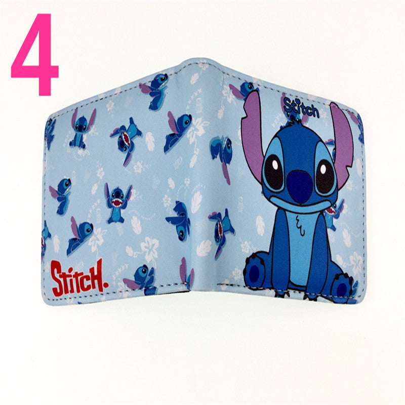 Cute Cartoon Stitch Short Anime Blue Long Coin Purses