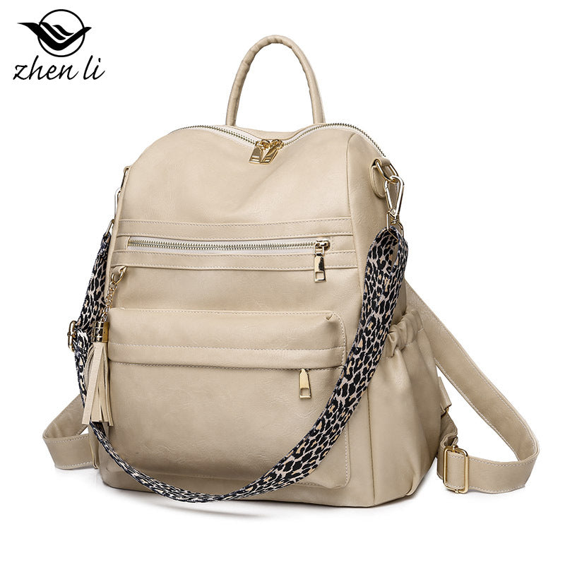 Women's Large Capacity Trendy Retro Soft Leather Backpacks