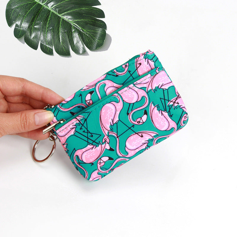 Mini pochette courte en tissu pour femmes, porte-monnaie