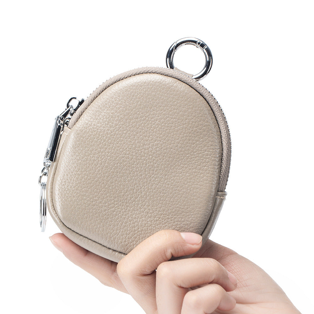 Mini porte-monnaie simple en cuir de vache de première couche pour femmes