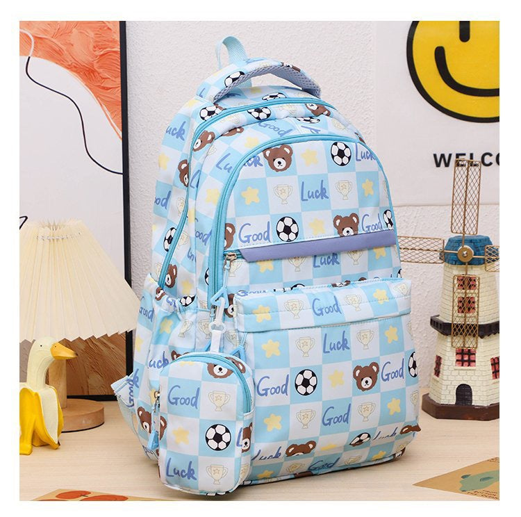 Capacity Cute Printed Bear High Primary Middle School Students' Schoolbags