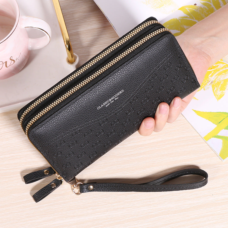 Long Double Layer Zipper Large Capacity Korean Ladies Wallets