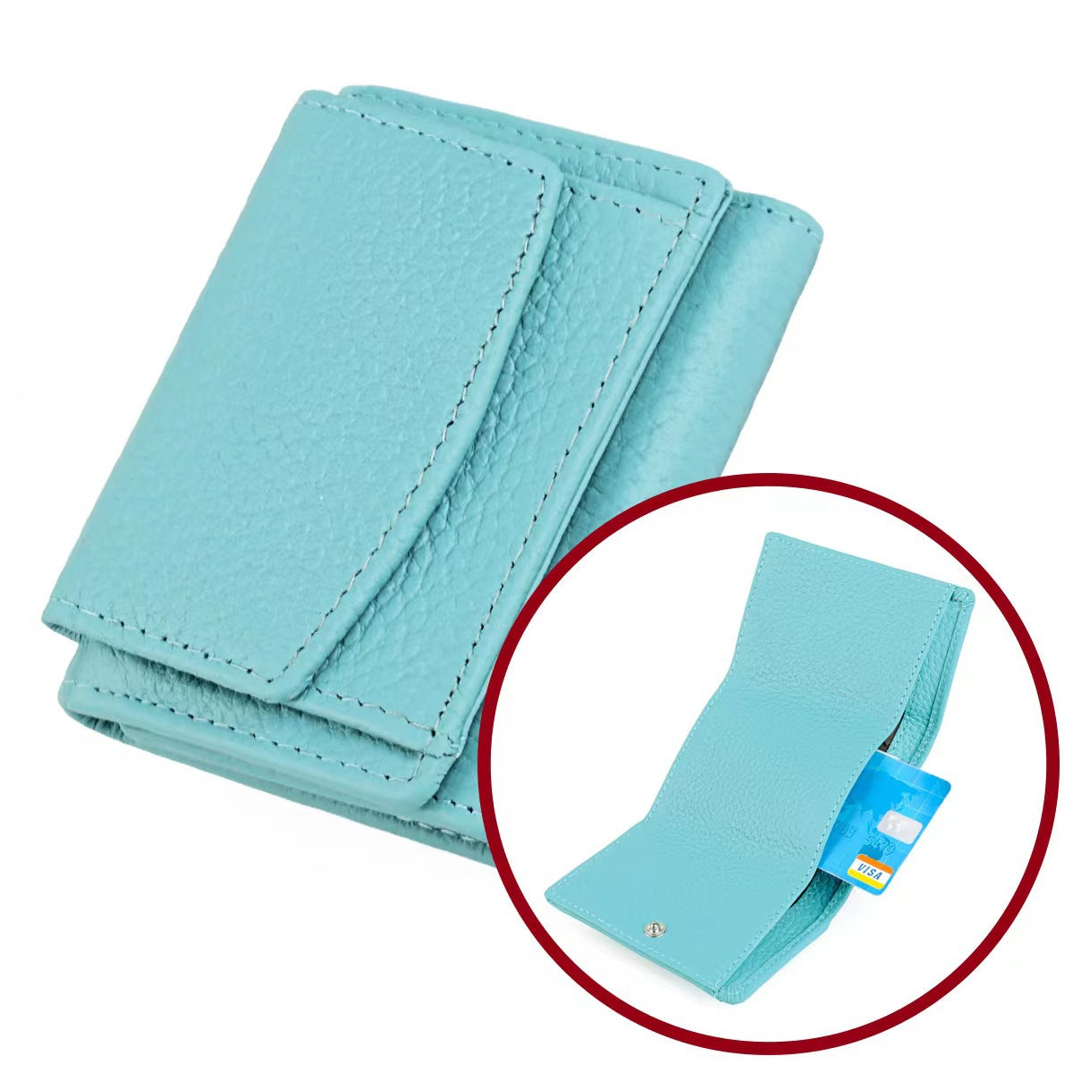 Women's Genuine Leather High-grade Mini Cowhide Pocket Coin Purses