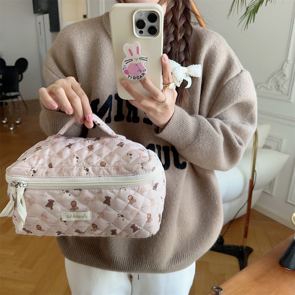 Cute Cartoon Bear Female Portable Cosmetics Cosmetic Bags