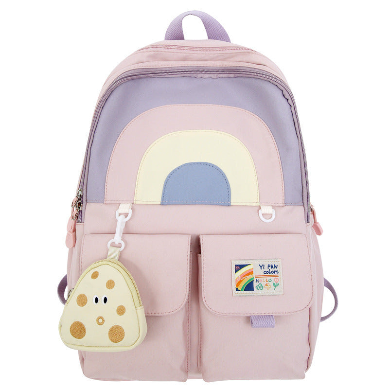 Primary Simple Large Capacity Cute Rainbow Backpacks