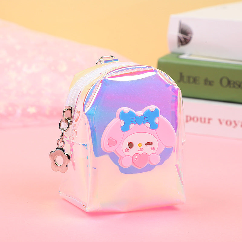 Strawberry Bear Transparent Portable Mini Cartoon Coin Purses