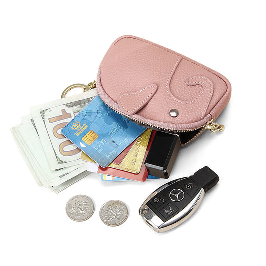 Elephant Creative Pocket Mini Genuine Leather Coin Purses